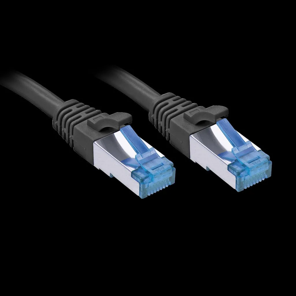 Lindy 47420 Câble réseau RJ45 CAT 6a S/FTP 20m noir haute performance