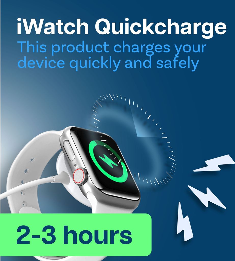 Ladekabel für Apple Watch - 1m - Apple Watch Ladegerät - Magnetische Apple Watch Ladestation - Weiß