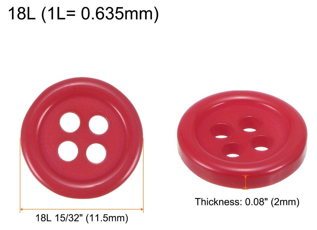 20 Stš¹ck Kn?pfe 11,5mm Bastelkn?pfe Rot N?hkn?pfe Harz Rund Flach 4-Loch Kunststoffkn?pfe fš¹r N?hen DIY Handwerk Scrapbooking Dekorieren Klei...