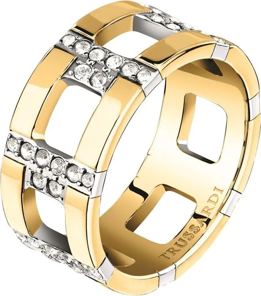 Bague anti-ternissement plaquée or et zirconium 56 mm - Éclat Durable