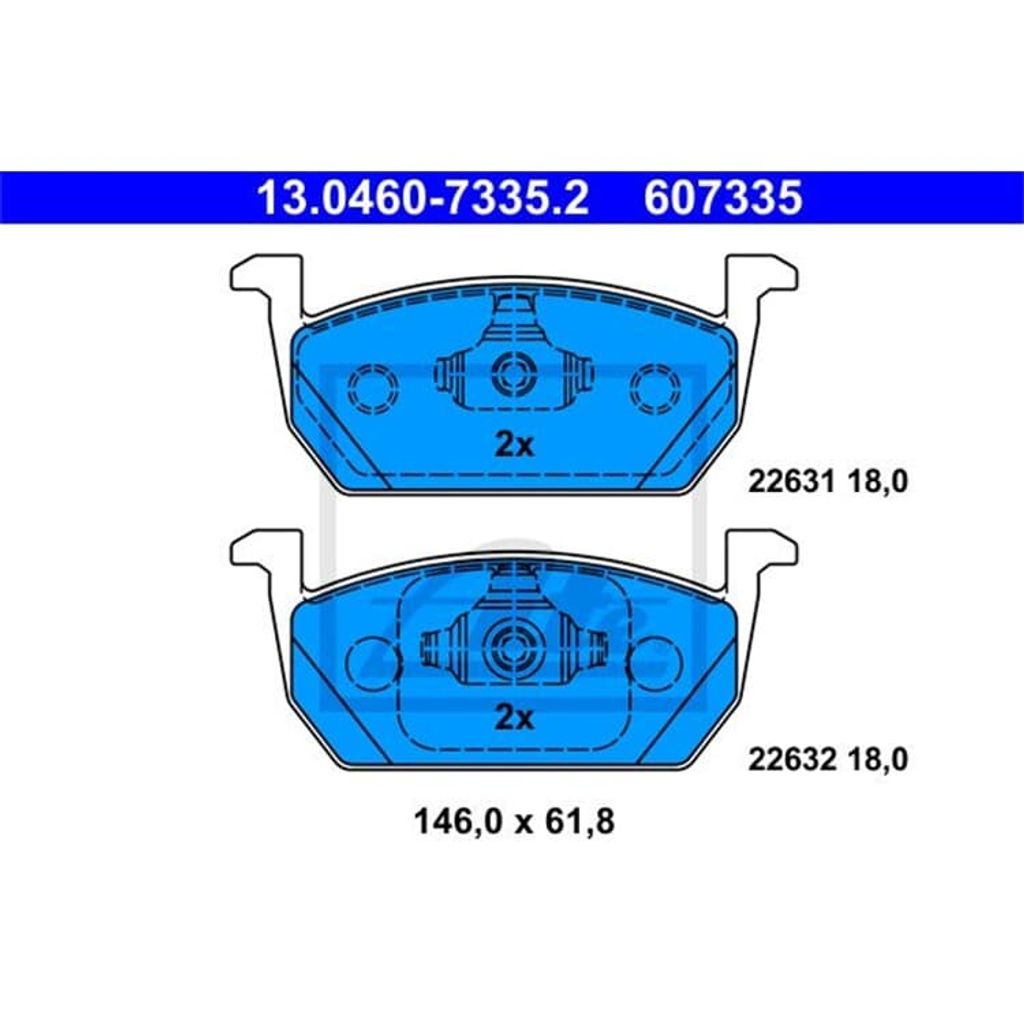 ATE Bremsbeläge für Audi Seat Skoda VW