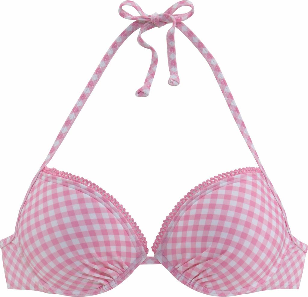 Buffalo Push-Up-Bikini-Top Karo rosa-kariert Größe 38 Cup B Produktbild 