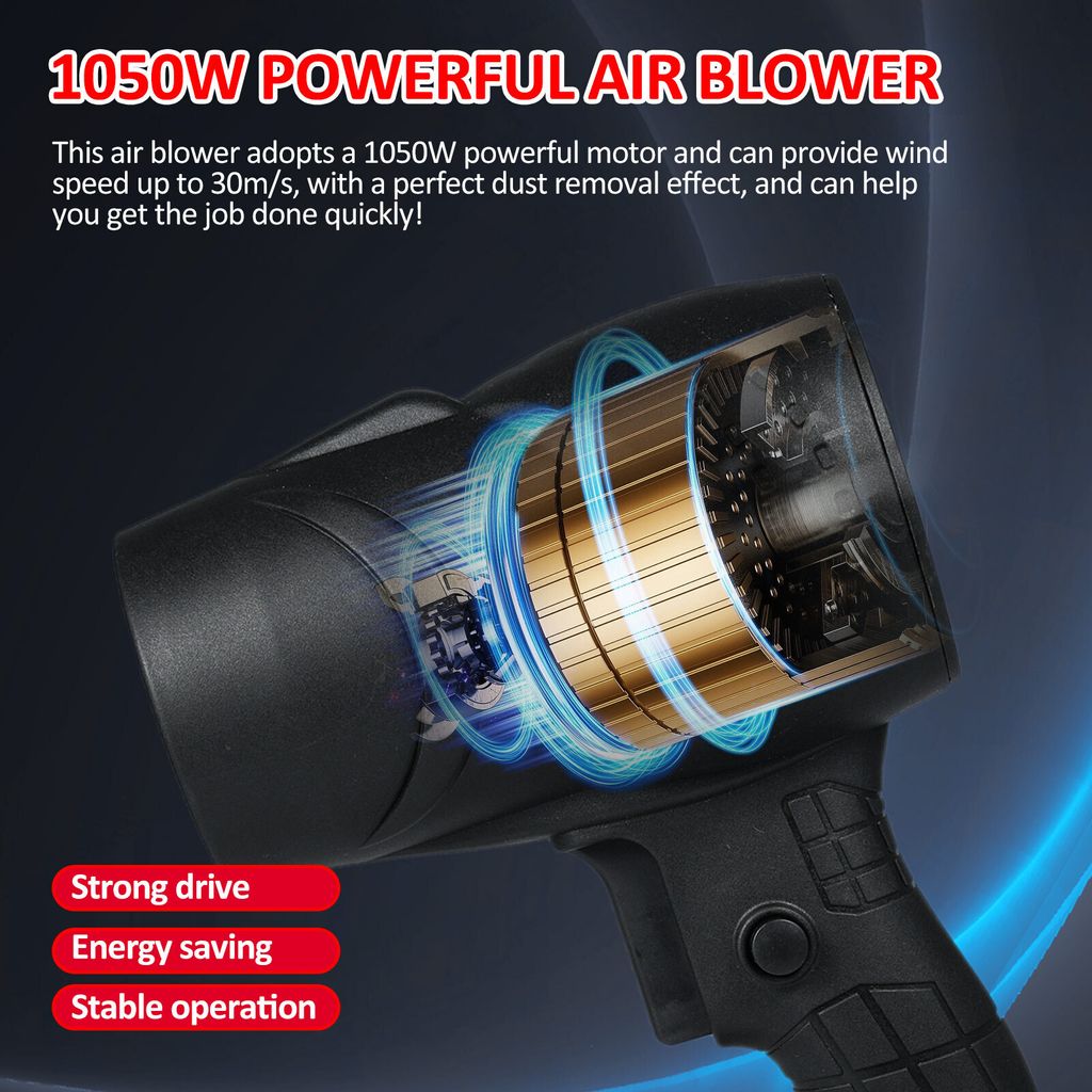 Akumulátorový foukač prachu, výkonný ventilátor 1050 W, Obrázek produktu 8