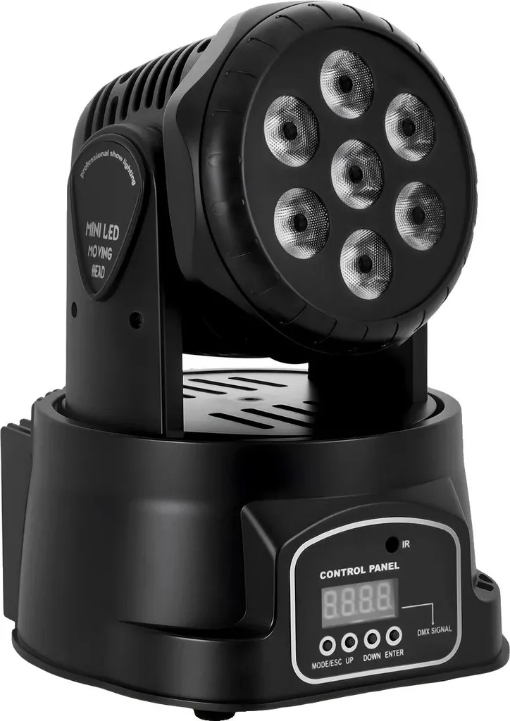 Lyre LED Wash 7x10W RGBW Lumière de Scène DMX512 - Éclairage Noir