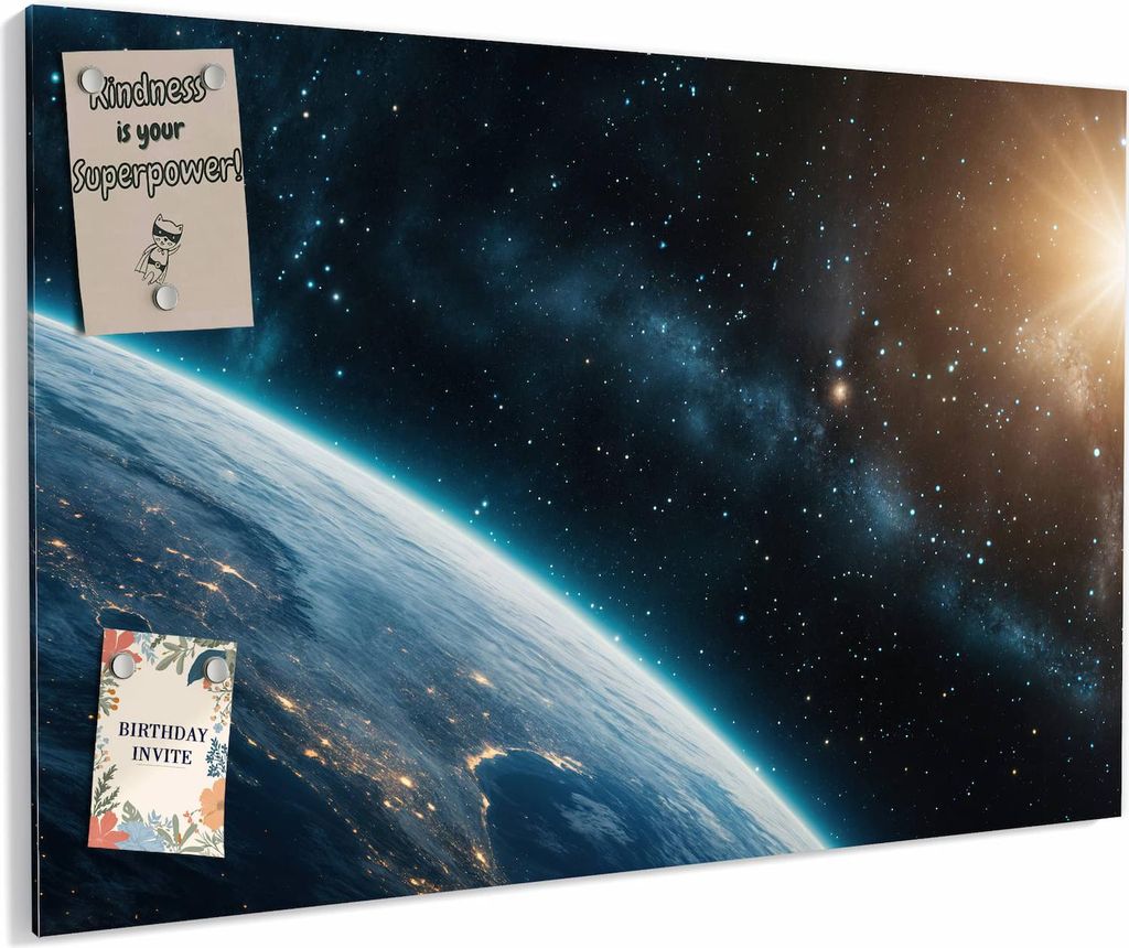 Magnettafel 60x40cm magnetisch & beschreibbar Metall-Board - Planet im Universum