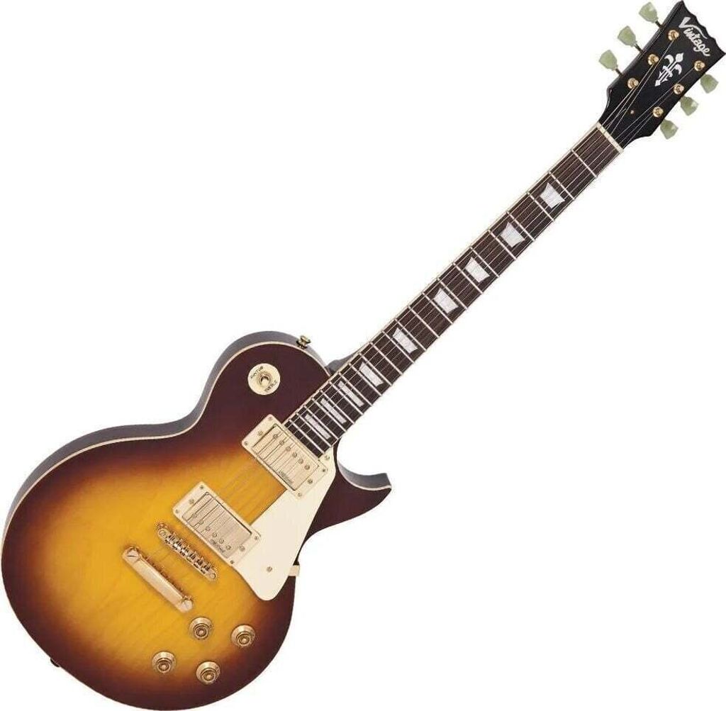Vintage V100 Tobacco Sunburst Gitara elektryczna Zdjęcie produktu 