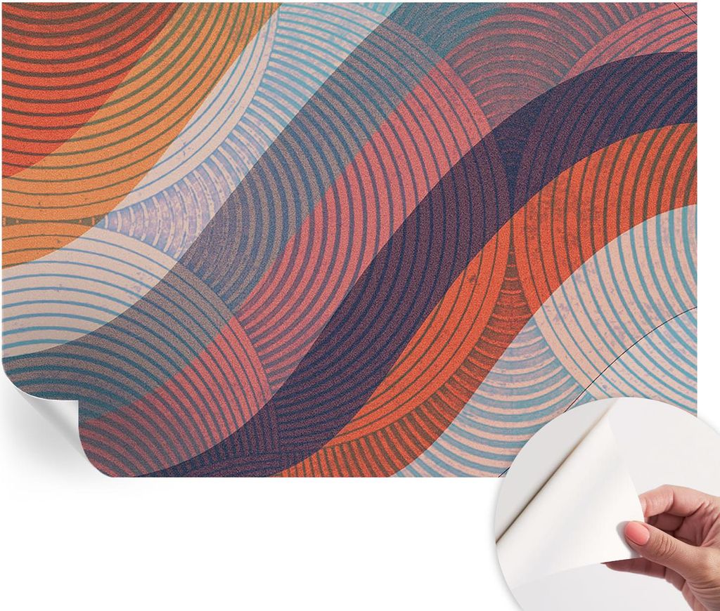 Selbstklebende Wandtapete - Dekorative Tapete für Wohnzimmer - Klebefolie für Wandbilder - Tapetenfolie für Wanddekoration - 152x104 cm - Bunte ...