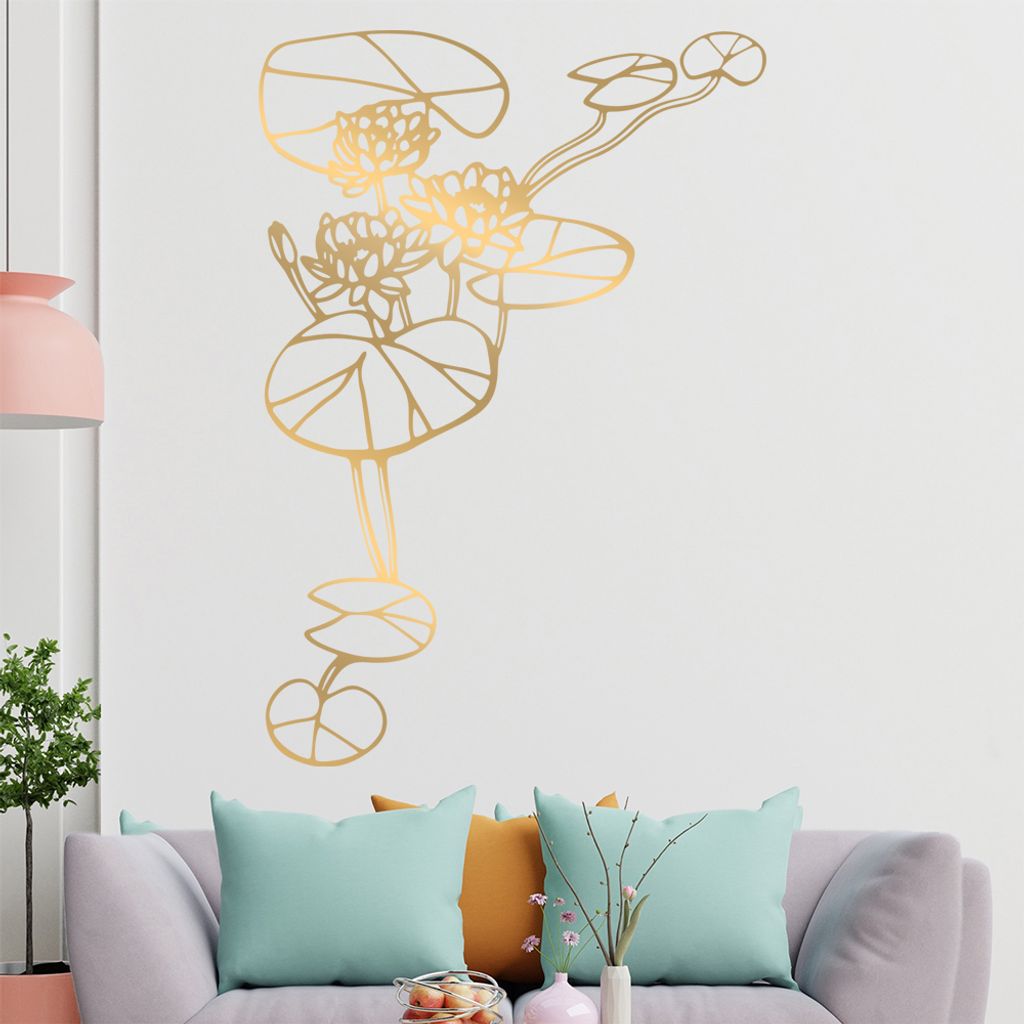 Seerose - Pflanzen Wandtattoo in 6 Größen - Wandaufkleber Wall Sticker - Dekoration, Küche, Wohnzimmer, Schlafzimmer, Badezimmer