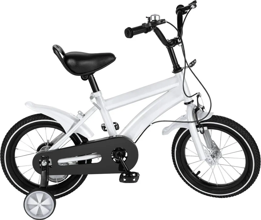 Vélo de promenade enfant 14 pouces blanc idéal pour parcs et pistes cyclables