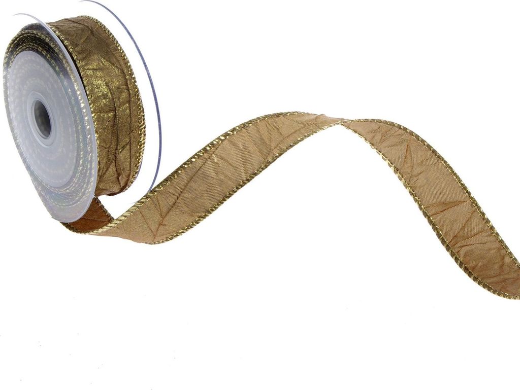 Metallic-Crash - hellbraun/gold - 25mm - 10m - 92225 80