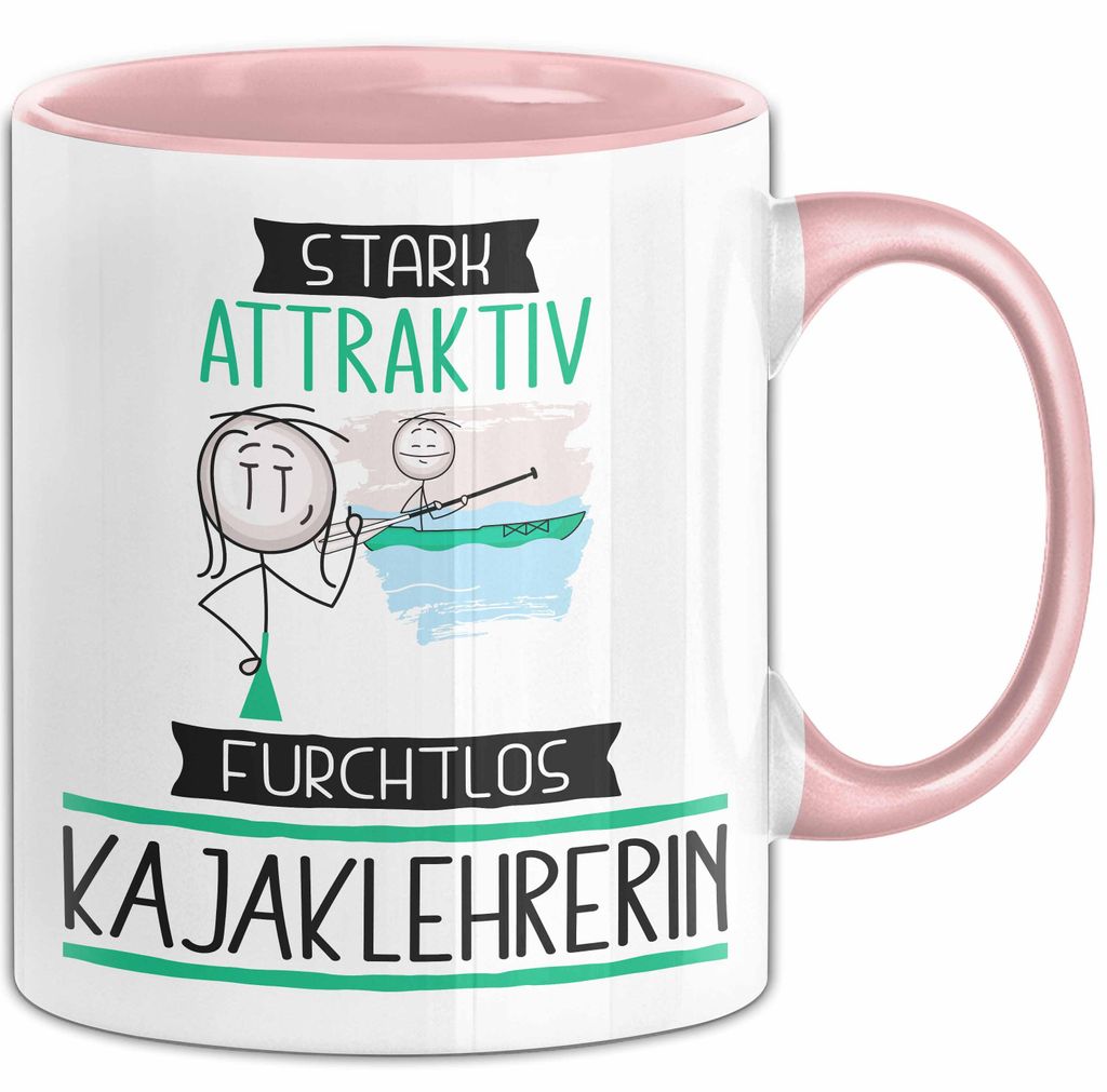 Kajaklehrerin Tasse Geschenk Becher Stark Attraktiv Furchtlos Kajaklehrerin Lustige Geschenkidee (Rosa)