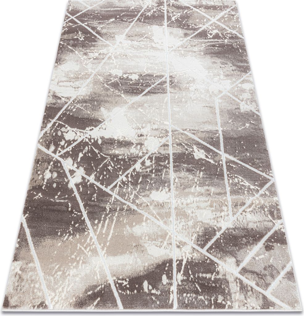 Teppich CORE 1818 Geometrisch - Strukturell, zwei Ebenen aus Vlies, elfenbein / weiß beige 120x170 cm