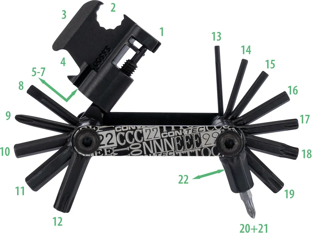 Mini-outil Contec Multifonction F22 avec 22 fonctions de précision