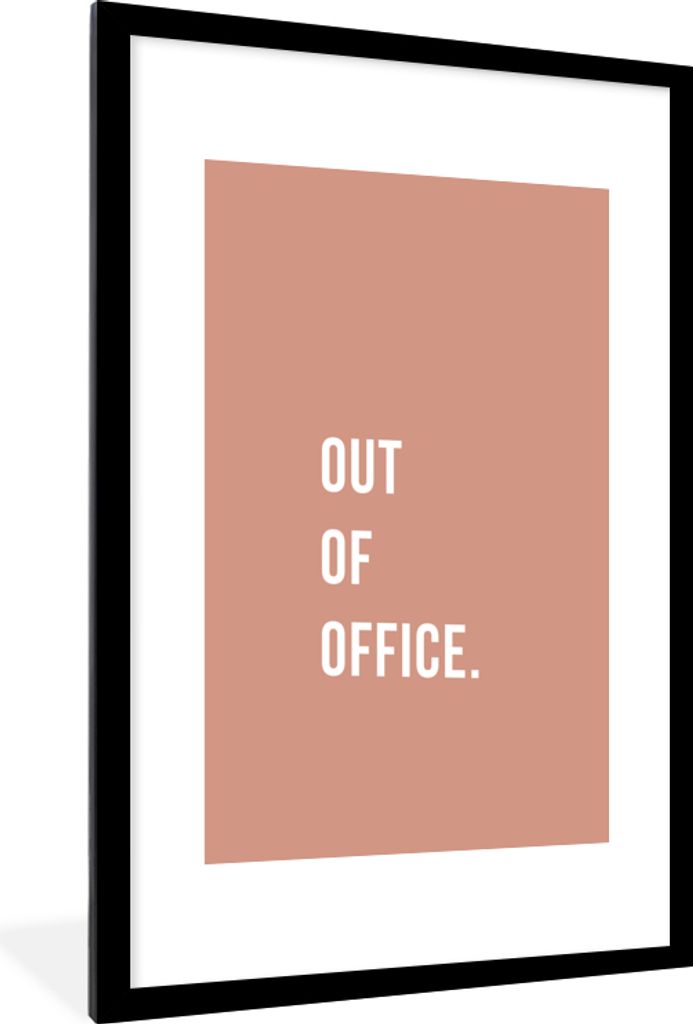 MuchoWow Gerahmtes Poster Zitate - Rosa - Außer Dienst 60x90 cm - Poster mit Schwarzem Bilderrahmen Wandposter Rahmen Foto Bilder - Dekoration -...
