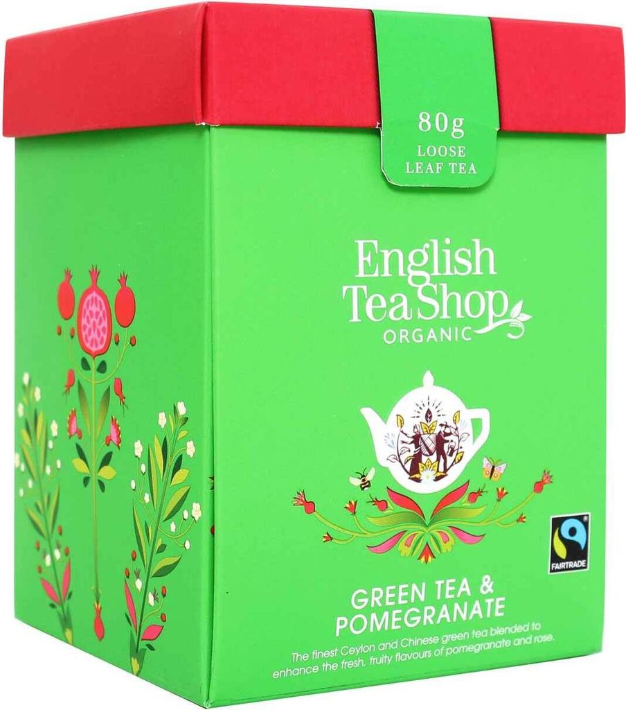 ETS - Grüner Tee Granatapfel, BIO Fairtrade, Loser Tee, 80g Box