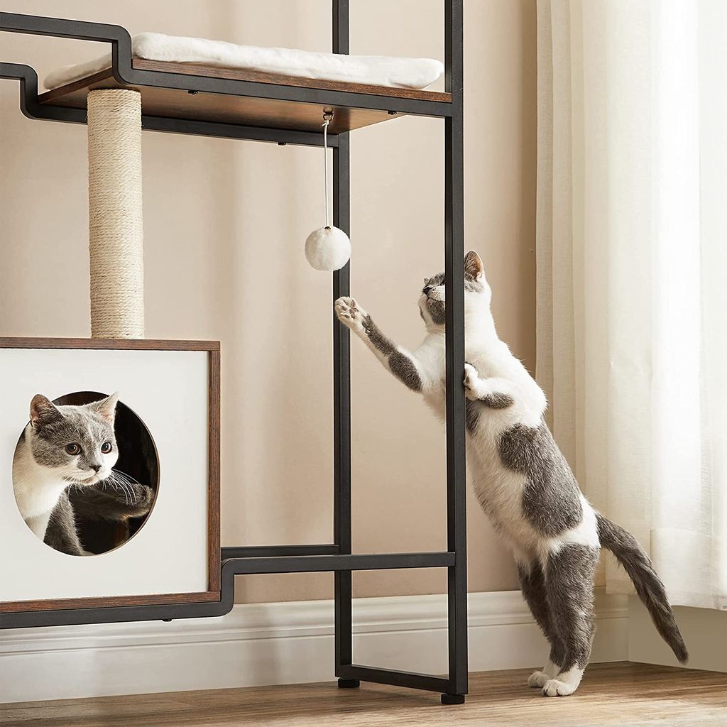 FEANDREA Kratzbaum, Katzenbaum,2-in-1-Möbel,große obere Produktbild 7