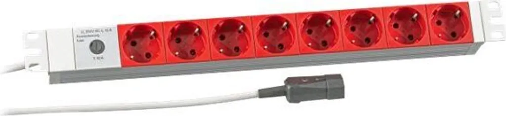 Multipresa Rack 19 EFB 691698K 8 Prese Schuko Rosse Ingresso C14