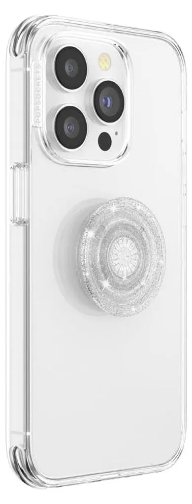 PopSockets PopGrip Clear Glitter Silver - Support de téléphone pailleté - 13