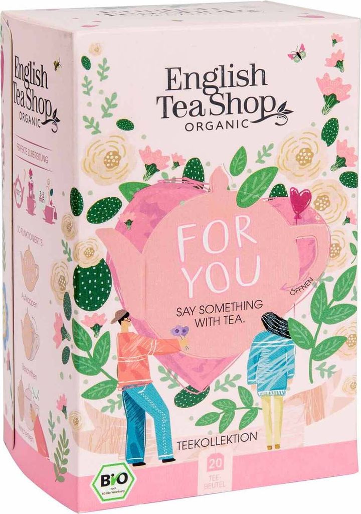 ETS - "For You" Tee-Kollektion, Tee Geschenk BIO, 20 Teebeutel, 5 Sorten