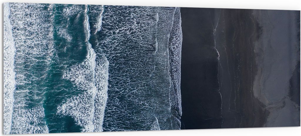 DEQORI Küchenrückwand Glas 125x50 cm 'Meereskontraste' Spritzschutz Bad Rückwand Küche