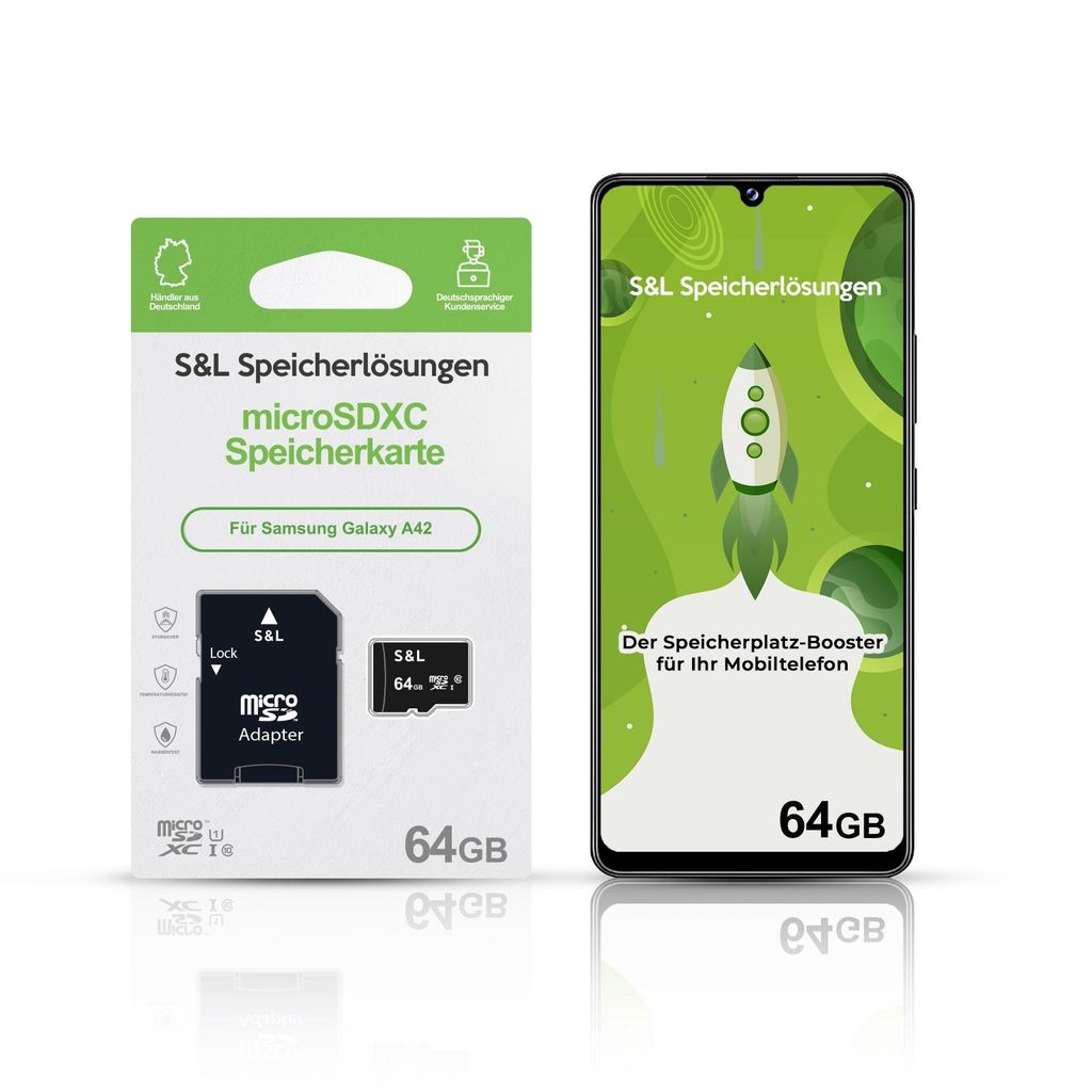 microSD Speicherkarte S&L für Samsung Galaxy A42 - Speicherkapazität: 64 GB