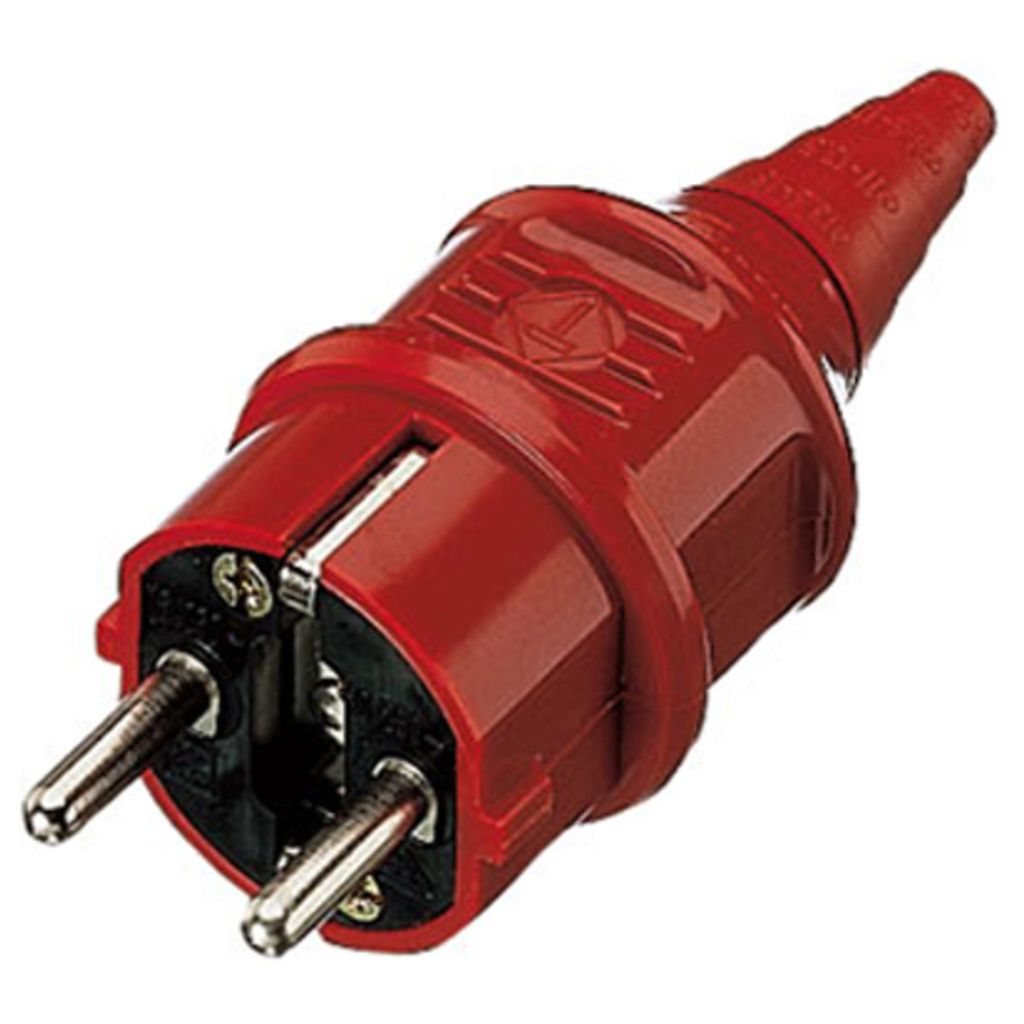 Mennekes Schuko-Stecker 16A,2p+E,230V,rt 10839