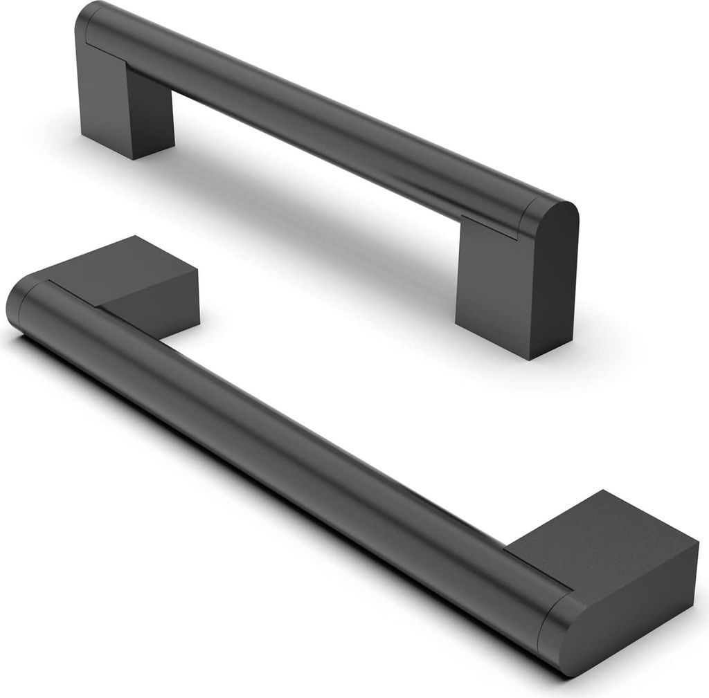 Schrankgriffe - Edelstahl - 10 Stück - Matt Schwarz - 128 mm Lochabstand