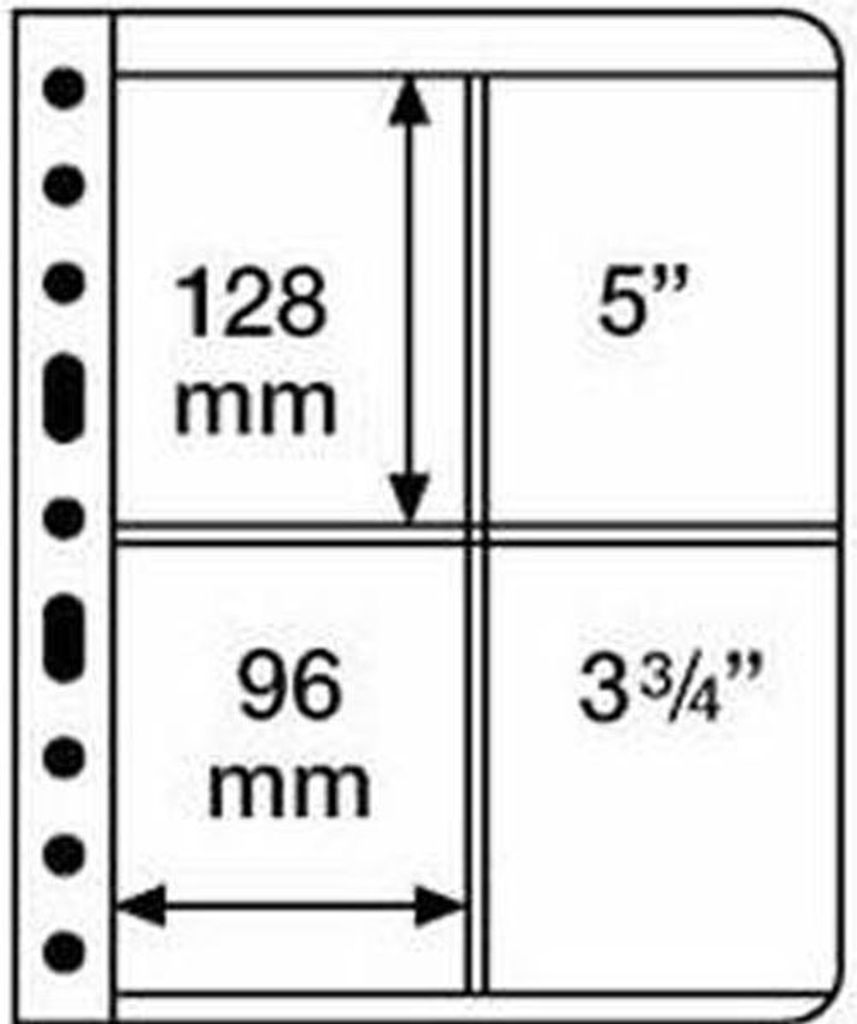 Kunststoffhüllen VARIO, 2er-Einteilung, senkrecht geteilt, schwarz, 5er Pack