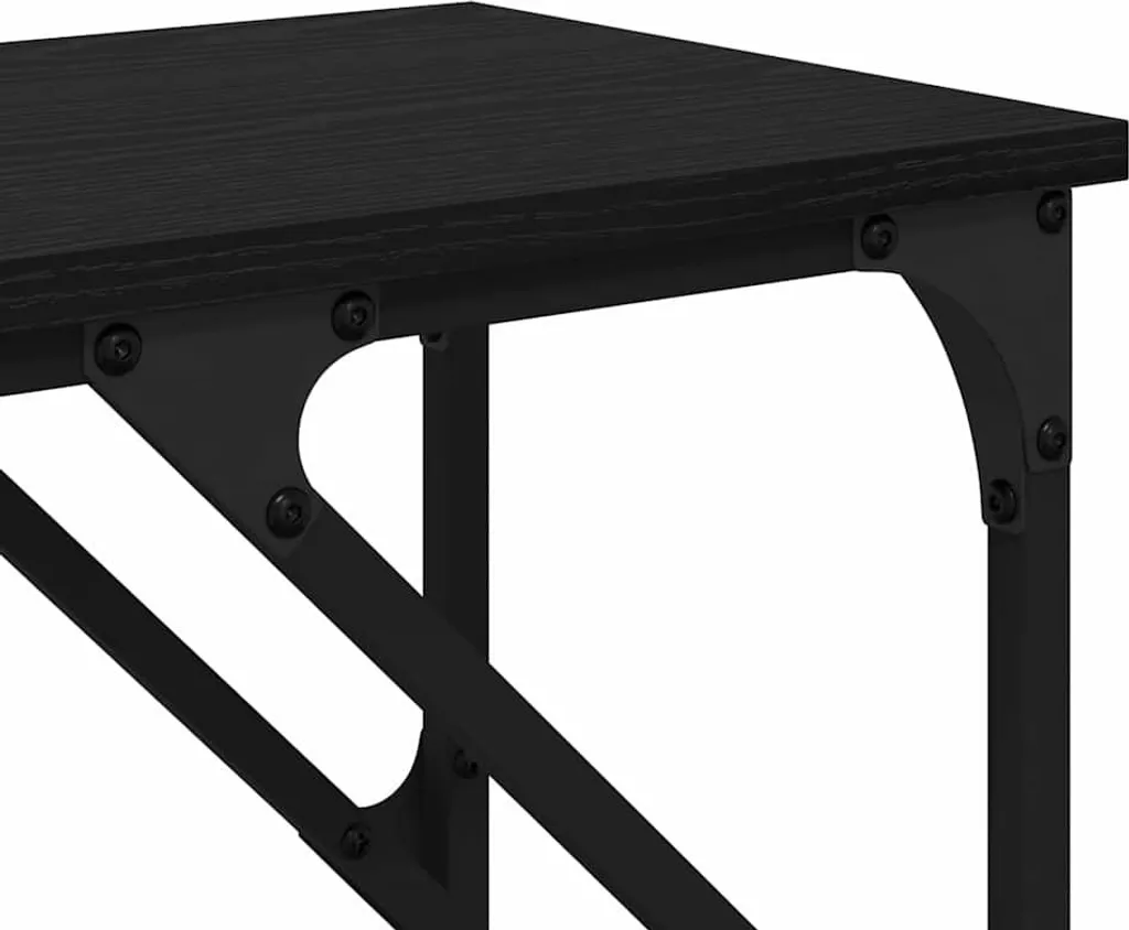 Consolle Ingresso Lunga 180 cm - Stile Industrial Nero e Rovere - 8