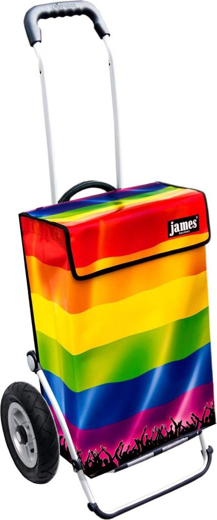 James Einkaufstrolley - RAINBOW - stabiler Einkaufswagen mit individuellem Design - mehrfarbig: gelb | orange in Ausführung: Royal-Luftraeder