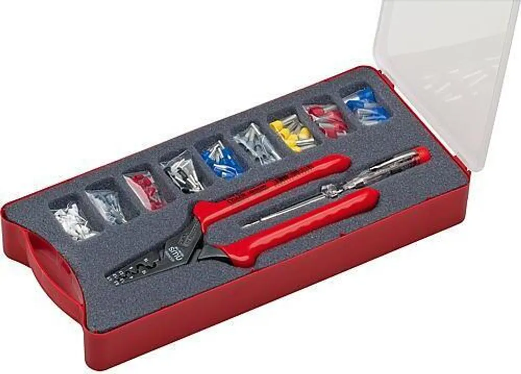 Coffret pince à sertir avec embouts de câble pour câblage propre - 12