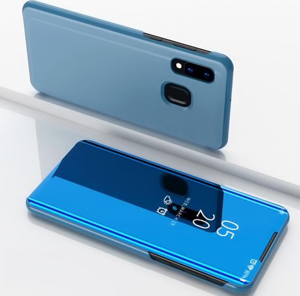 Handyhülle für Samsung Galaxy A20e Smart Cover Schutzhülle Clear View Case Blau