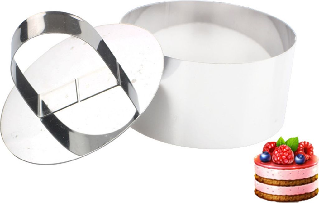 HARFINGTON Tortenringe Aus Edelstahl (3 Stück) – Perforiert, Antihaftbeschichtet, Ø 16 Cm – Für Kuchen, Mousse & Desserts
