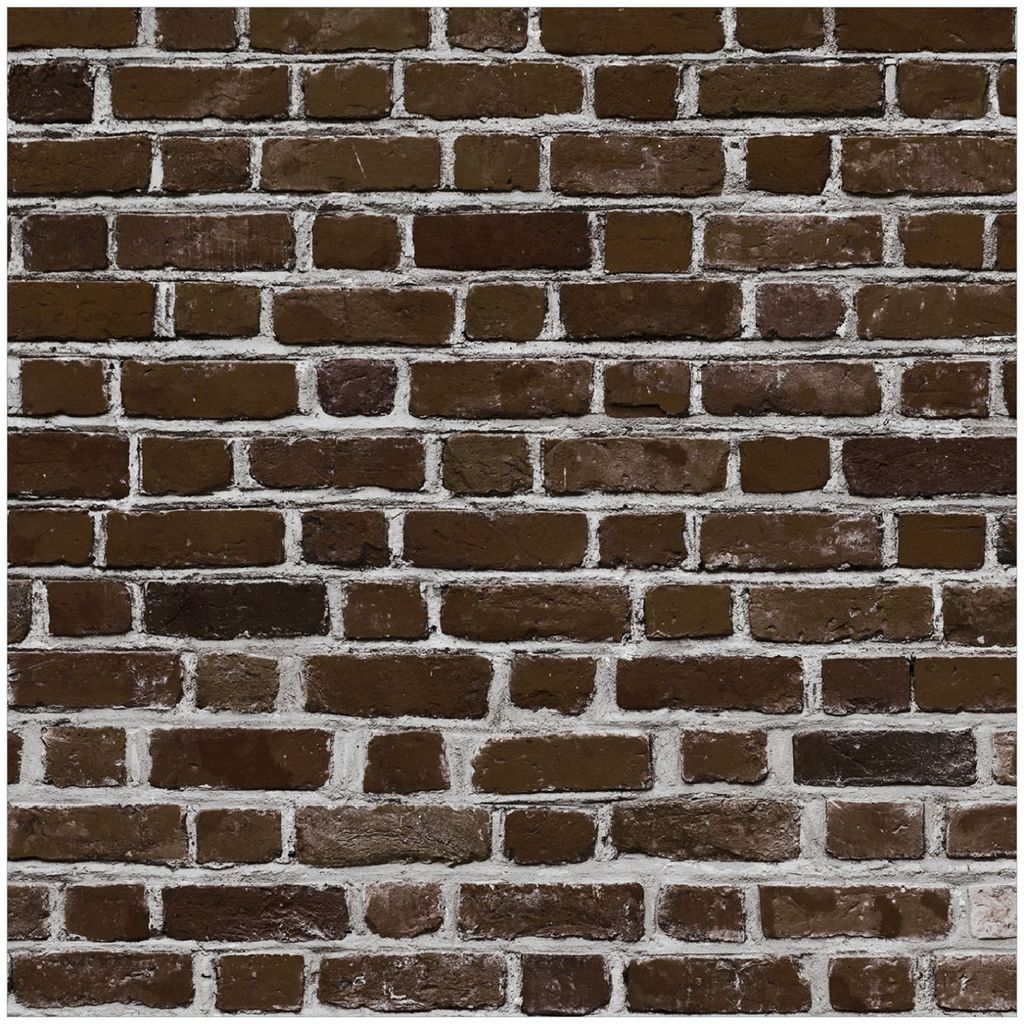 Wallario Memoboard Magnettafel aus Glas, Größe 50 x 50 cm, Motiv Ziegelsteinwand in braun - Backsteine