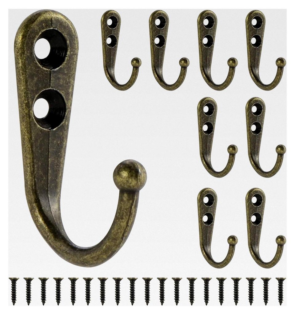 40 Stück Wandgarderobenhaken mit Schrauben, Bademantelhaken, Tassenhaken, Kleiderbügel, rustikale Haken für Taschen, Hüte, Schlüssel, Rucksäc...
