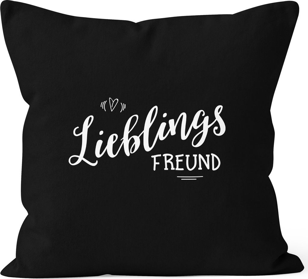 Kissenbezug Lieblingsfreund Geschenk Freundschaft Partner Freund Kissen-Hülle Deko-Kissen 40x40 Baumwolle MoonWorks schwarz 40cm x 40cm