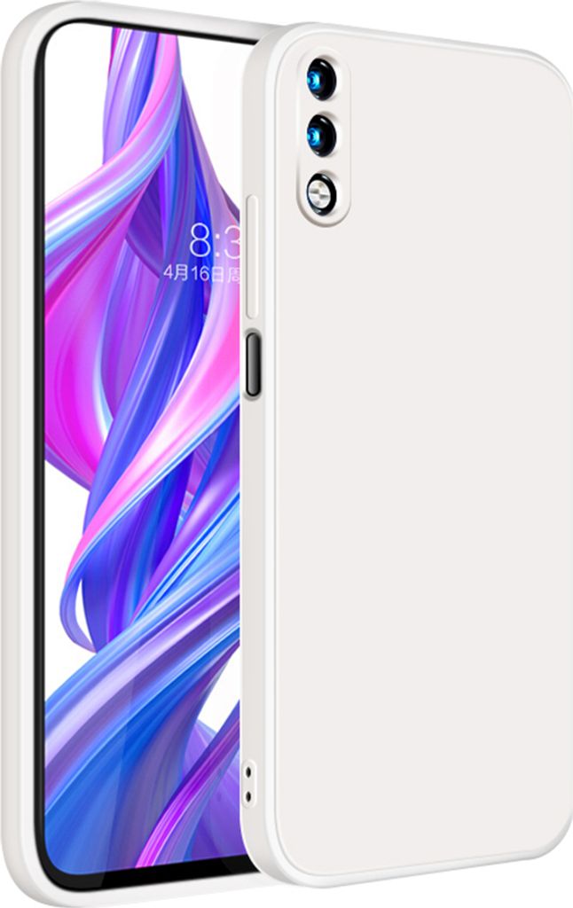 Huawei Honor 9X Hülle, LaimTop Slim Liquid Silikon Gel Gummi Schutzhülle für Huawei Honor 9X Weiß