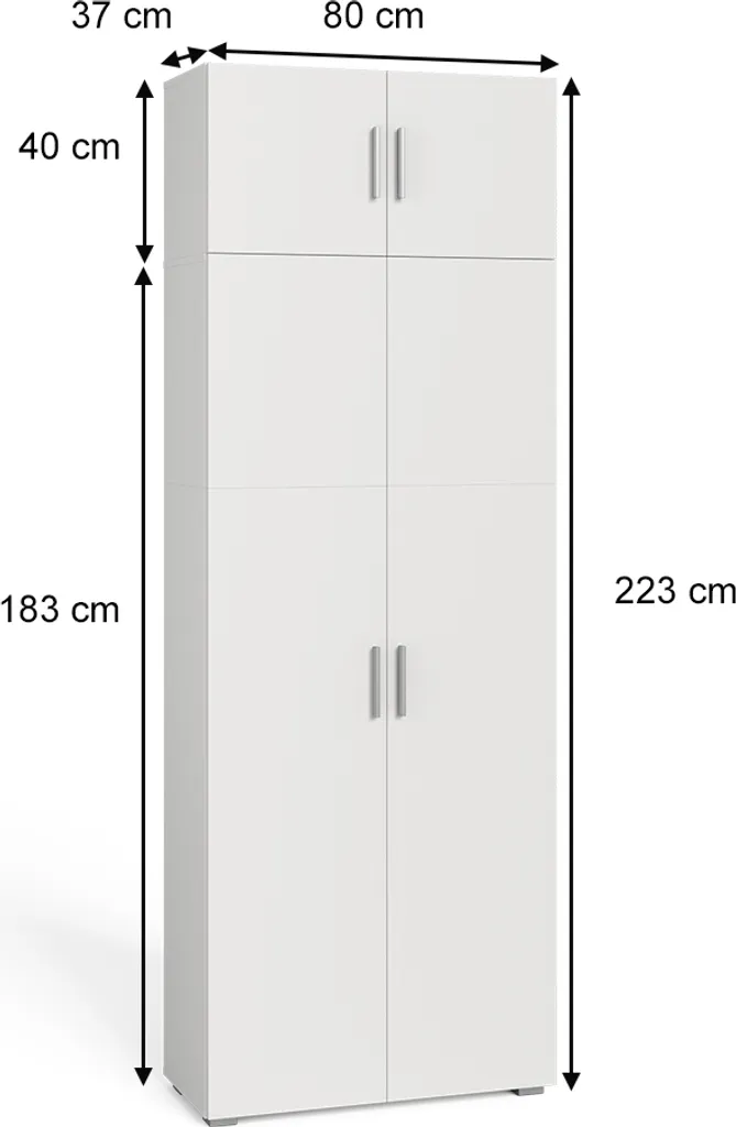 Armoire de rangement blanche multi-usage avec surmeuble Vicco Ingo 80 cm - 3