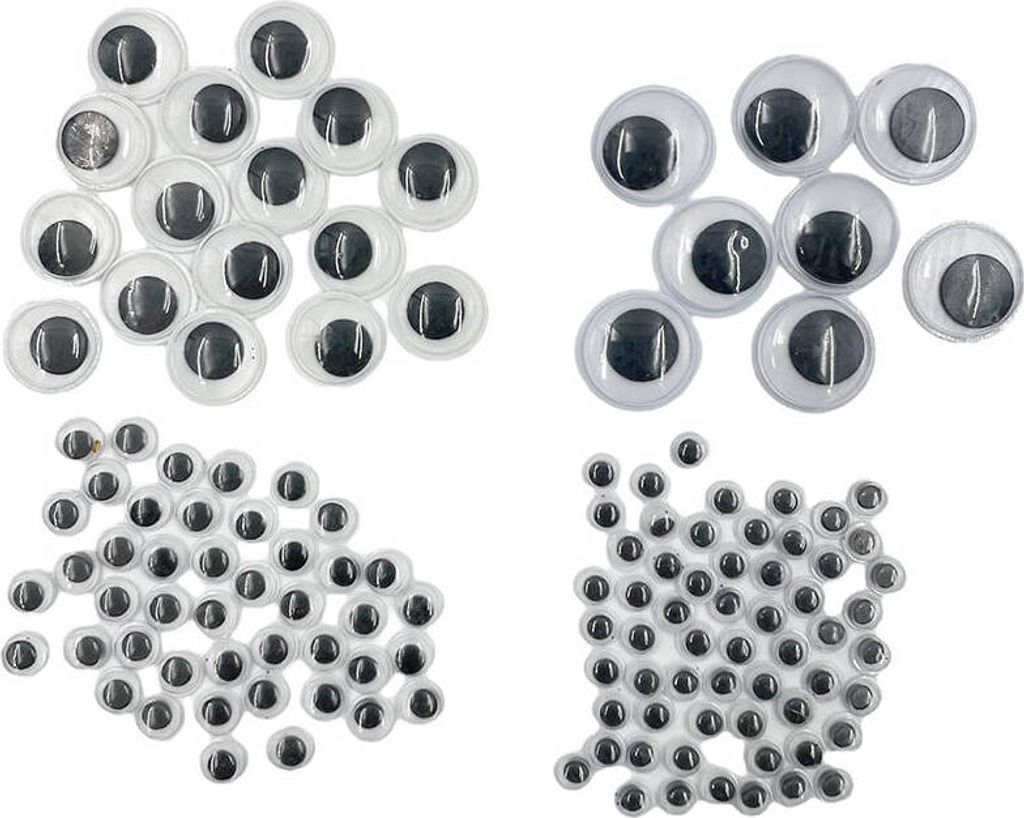 AUGEN Wiggly Plastik Wiggle Googly Eyes Basteln Selbstklebende Puppen 130 Stk.