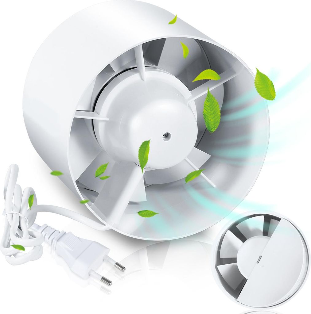 Faziango Rohrventilator Einschublüfter 100mm, 130 m³/h