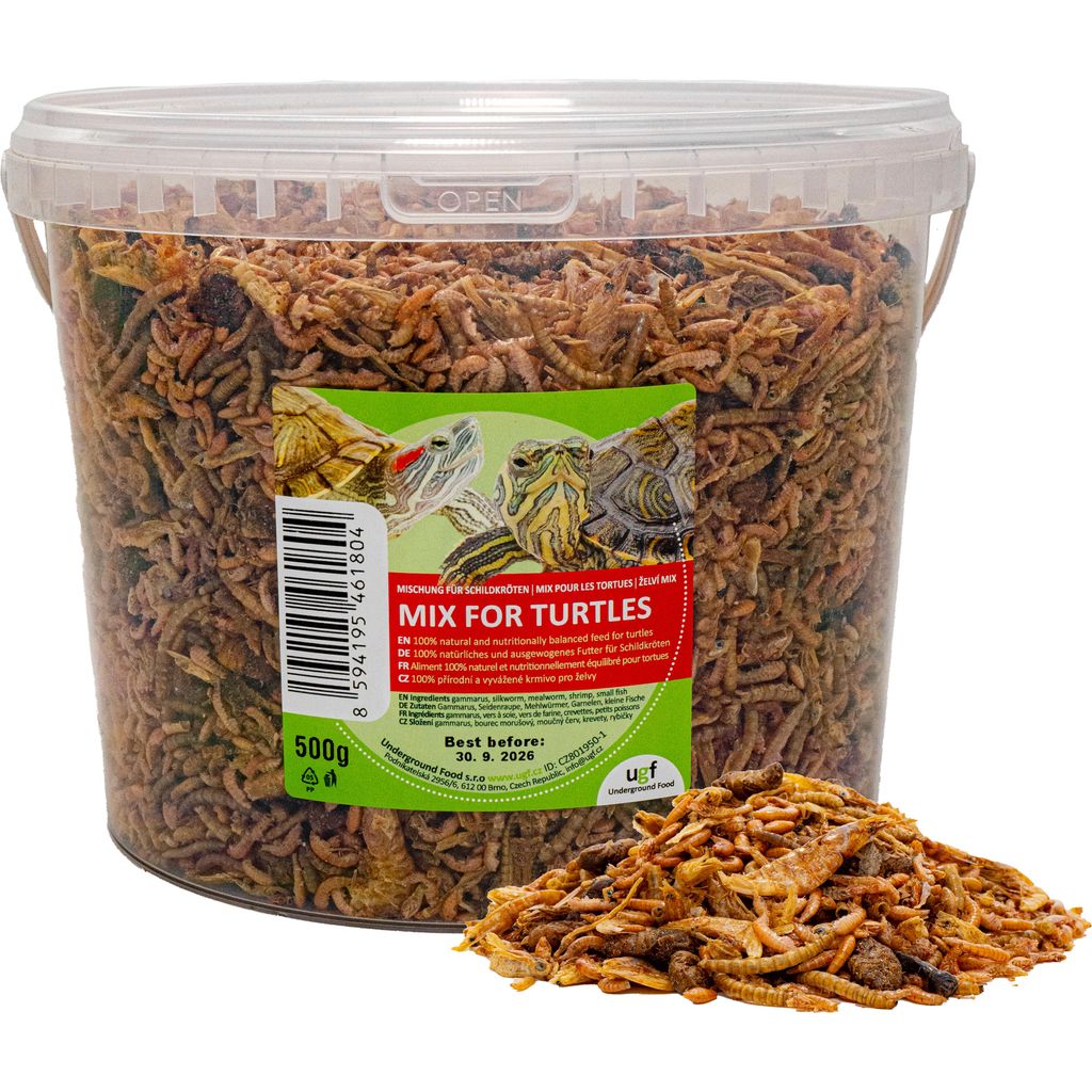 UGF Universal Schildkrötenfutter Mix 500g (3L Eimer) – Produktbild 