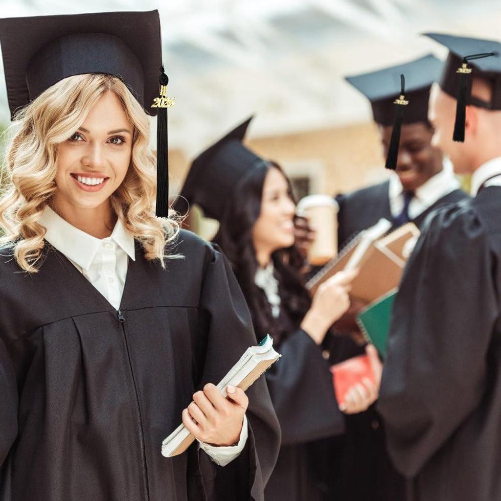 Abschluss Quaste - 10 Stück - akademische Mütze Quaste mit 2025 Jahr goldenen Datum Anhängern - Souvenirs für Abschlusszeremonien