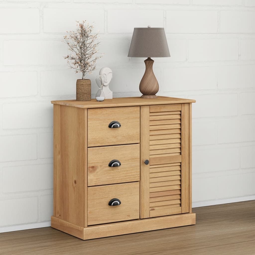 The Living Store Sideboard mit Schubladen VIGO 78x40x75 cm Massivholz Kiefer