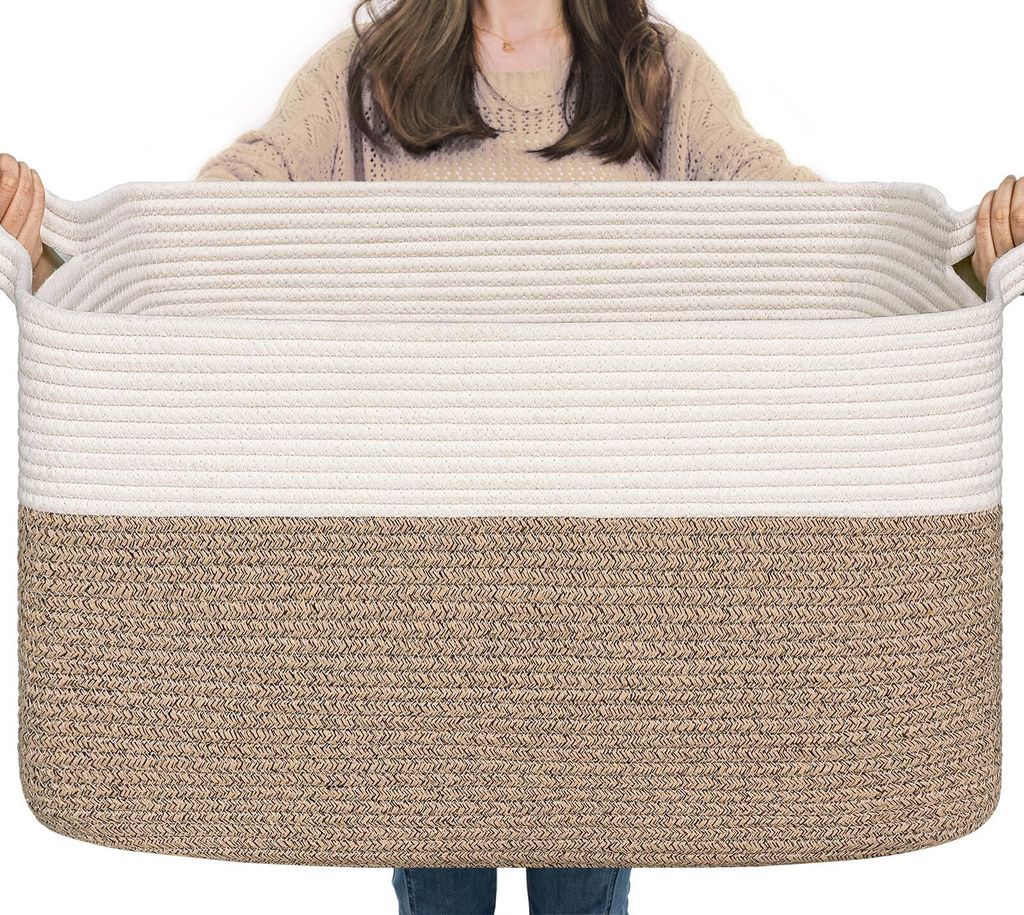 Korb Aufbewahrung, Aufbewahrungskorb für Baby Spielzeug, Square Laundry Baskets, Korb Aufbewahrung für Decken, kissen, Gästehandtuchkorb, 65L