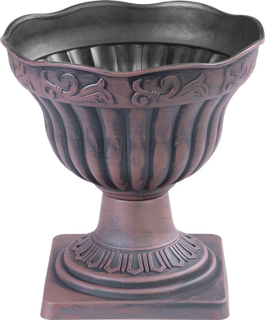 Blumentopf Strend Pro Antik, mit Untersetzer, 30x30 cm, kupferfarben, Metallic-Effekt
