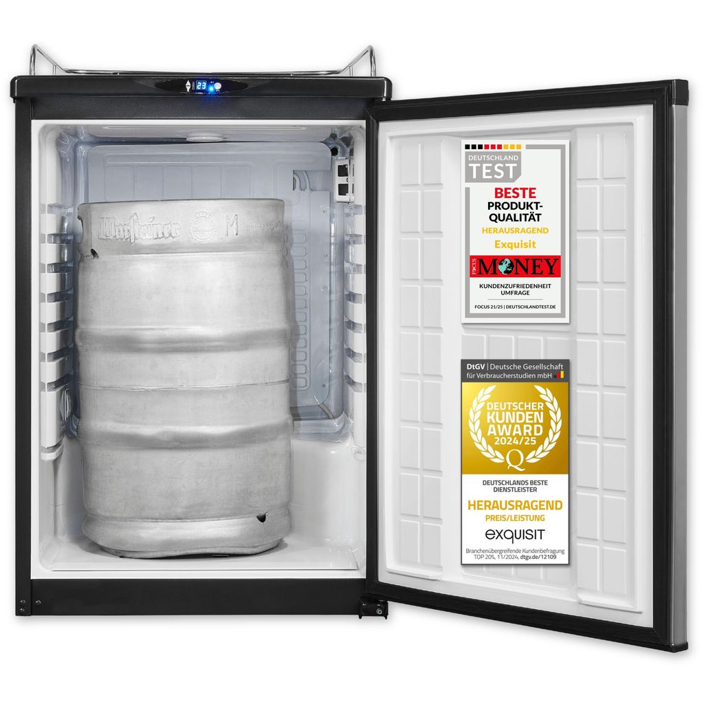 Exquisit Bierkühler, 163 Liter, mit Zapfvorrichtung, Produktbild 
