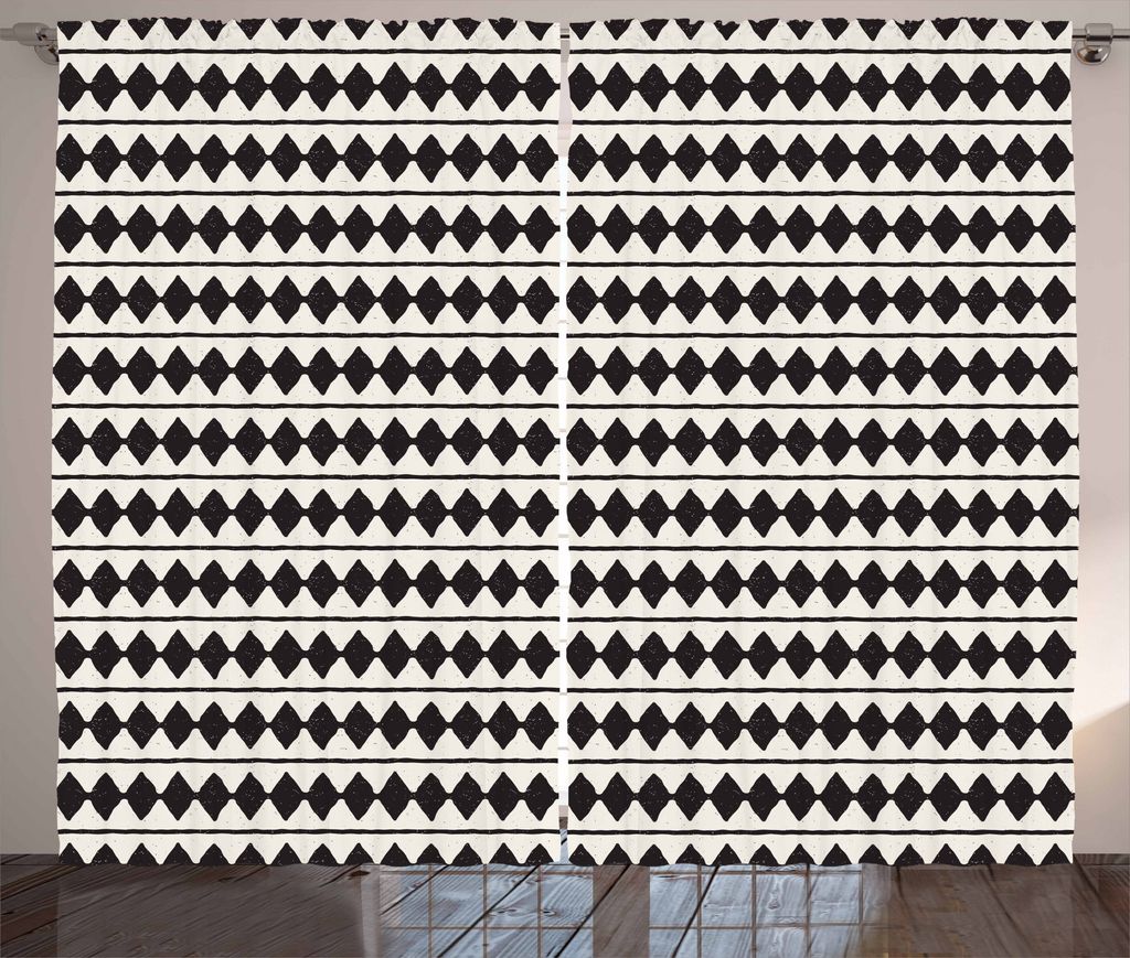 ABAKUHAUS Winkel Rustikaler Gardine, Retro horizontale Streifen, Schlafzimmer Kräuselband Vorhang mit Schlaufen und Haken, 280 x 175 cm, Elfenbein...