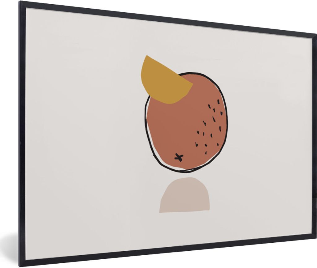 MuchoWow Gerahmtes Poster Sommer - Kokosnuss - Braun - Weiß 90x60 cm - Poster mit Schwarzem Bilderrahmen Wandposter Rahmen Foto Bilder - Fotorah...