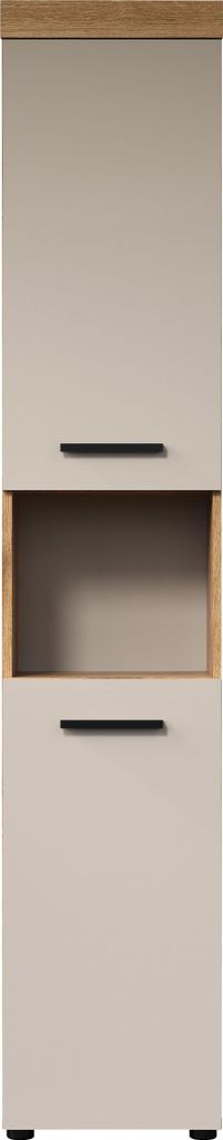 trendteam Bad Ivrea Hochschrank, Evoke Oak Melamin/Kaschmir Produktbild 