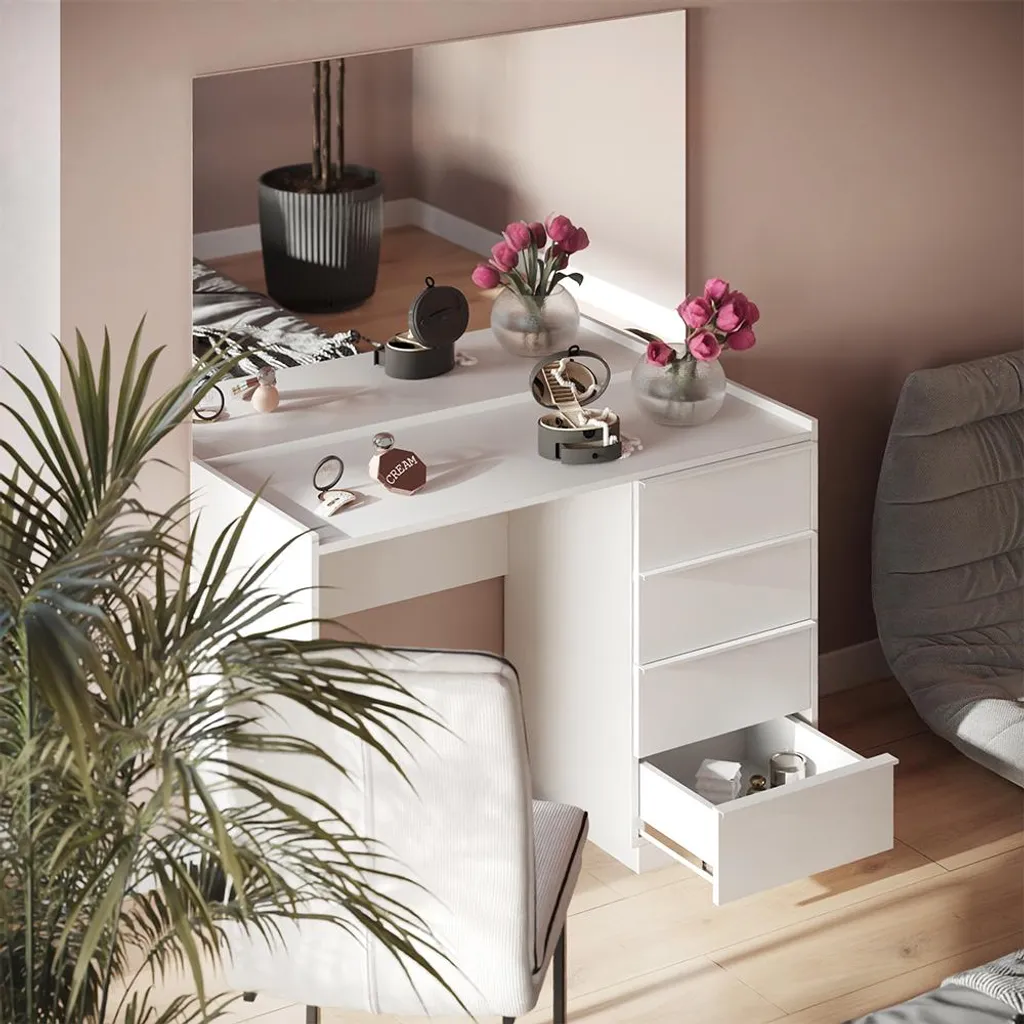 Coiffeuse Vicco Viktoria 110cm avec miroir : organisez votre maquillage